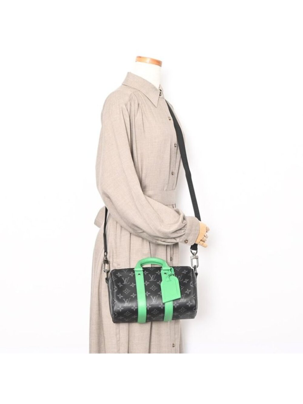 Louis Vuitton Handbag Keepall Bandouliere 25 Black Green - Picture 7 of 9